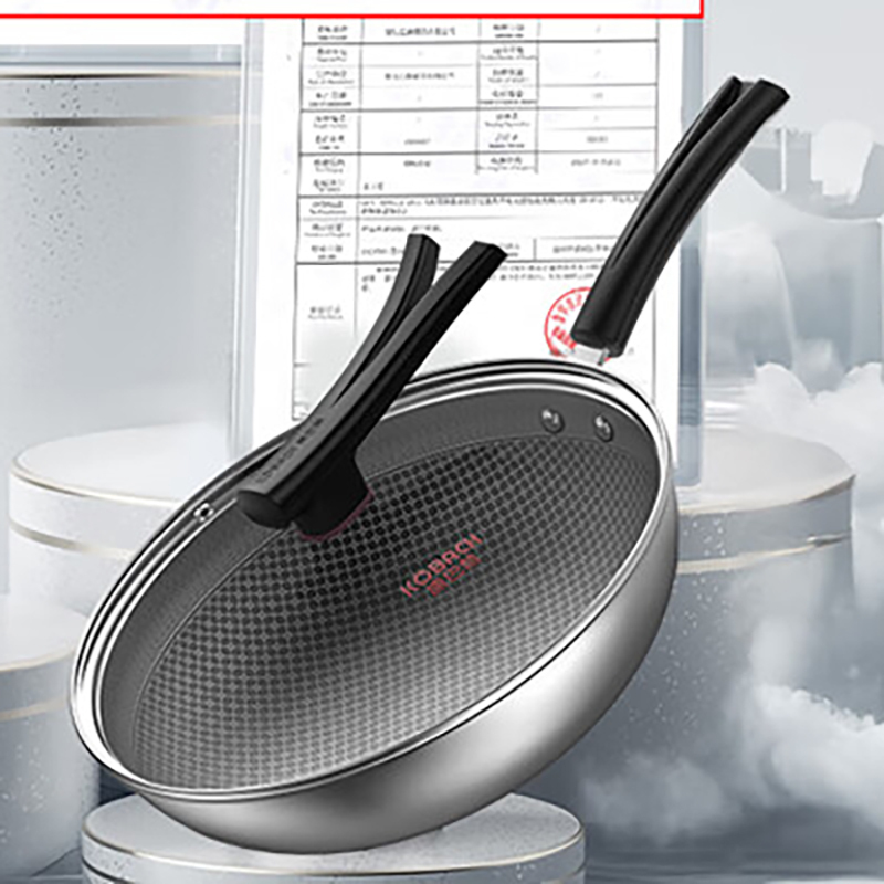 康巴赫炒锅套装32cm不锈钢蜂窝锅可立锅盖钢铲KGQ-C32Z高清大图