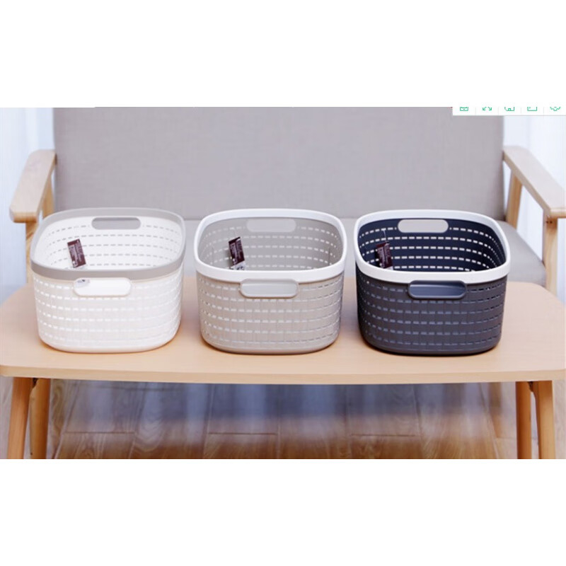 禧天龙(Citylong)L-7263比格收纳篮3个装(白) 桌面收纳盒储存置物框收纳筐整理篮整理箱塑料筐收纳高清大图