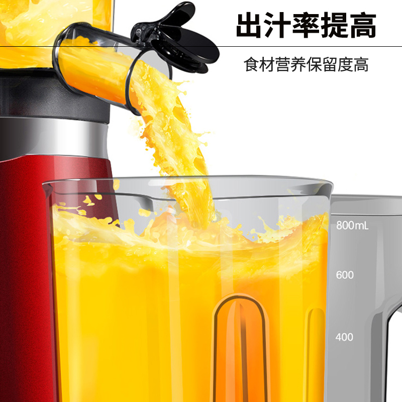 九阳(Joyoung)榨汁机 原汁机低速多汁家用多功能果汁机 可制作冰淇淋 软硬两档原汁原味