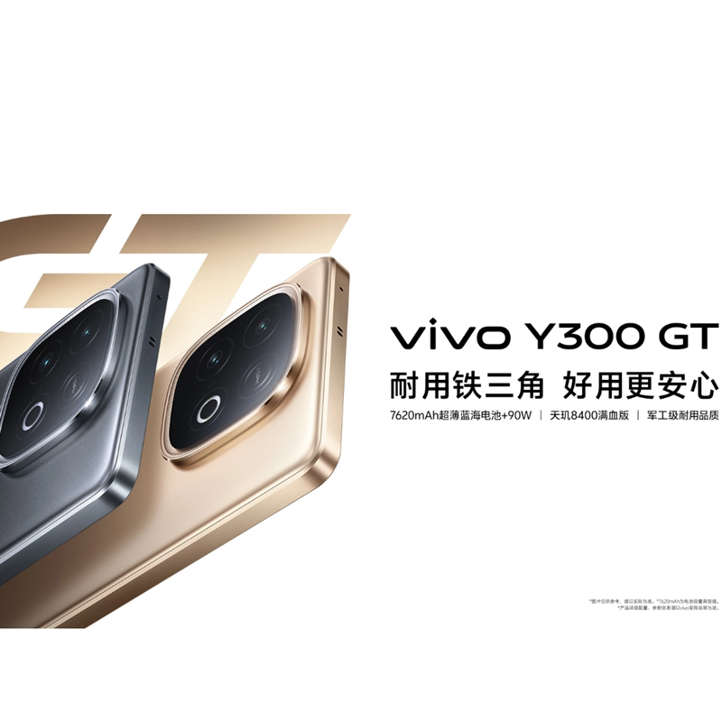 [全新]vivo Y300 GT 黑色 8GB+256GB 天玑8400满血版 双卡5G芯 7620mAh大电池 90W充电 5000万高清影像 5G 手机