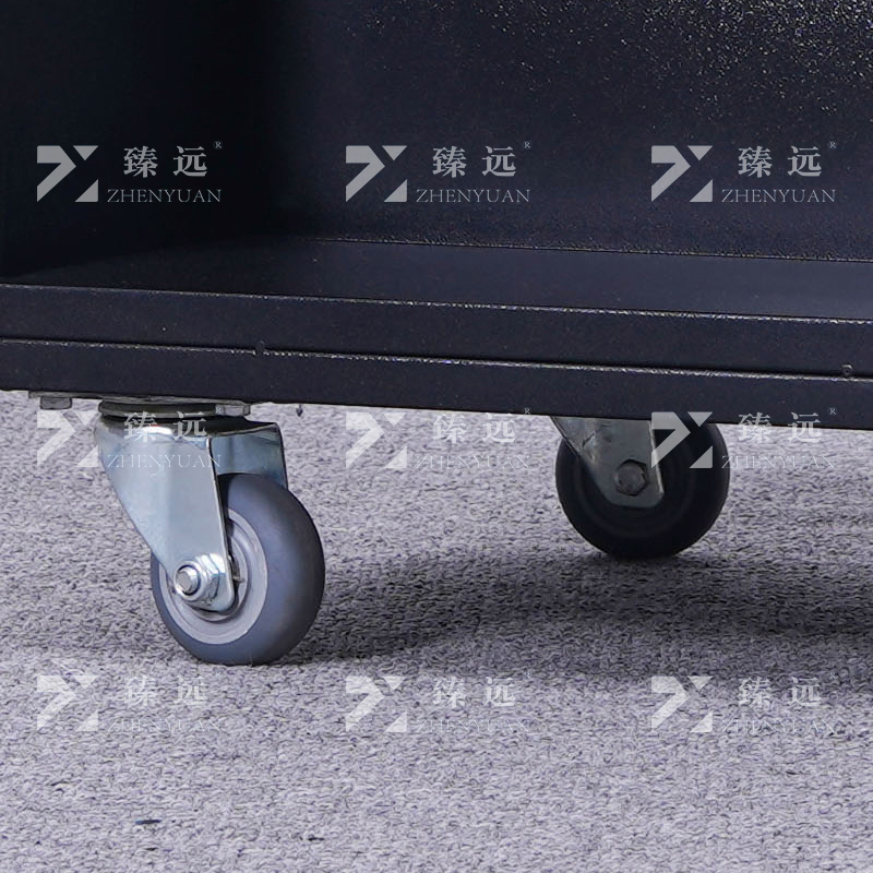 臻远 ZY4092912 档案室推车图书馆小推车手推车 3层W型书车黑色高清大图