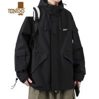 YANXU冲锋衣男士2023年新款秋装工装夹克宽松上衣服男装外套男生