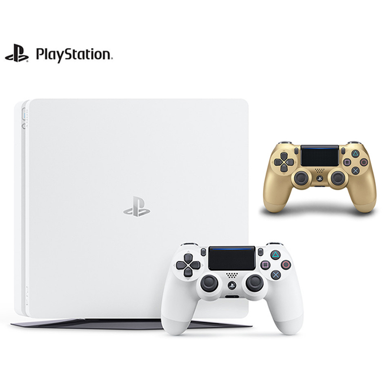 [套餐]索尼PlayStation4 PS4 500GB 白色 国行家用游戏机+PlayStation 4 游戏手柄金色