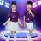 元旦儿童现代舞演出服幼儿园爵士表演服女童舞蹈服装亮片蓬蓬纱裙 女生黄色 100