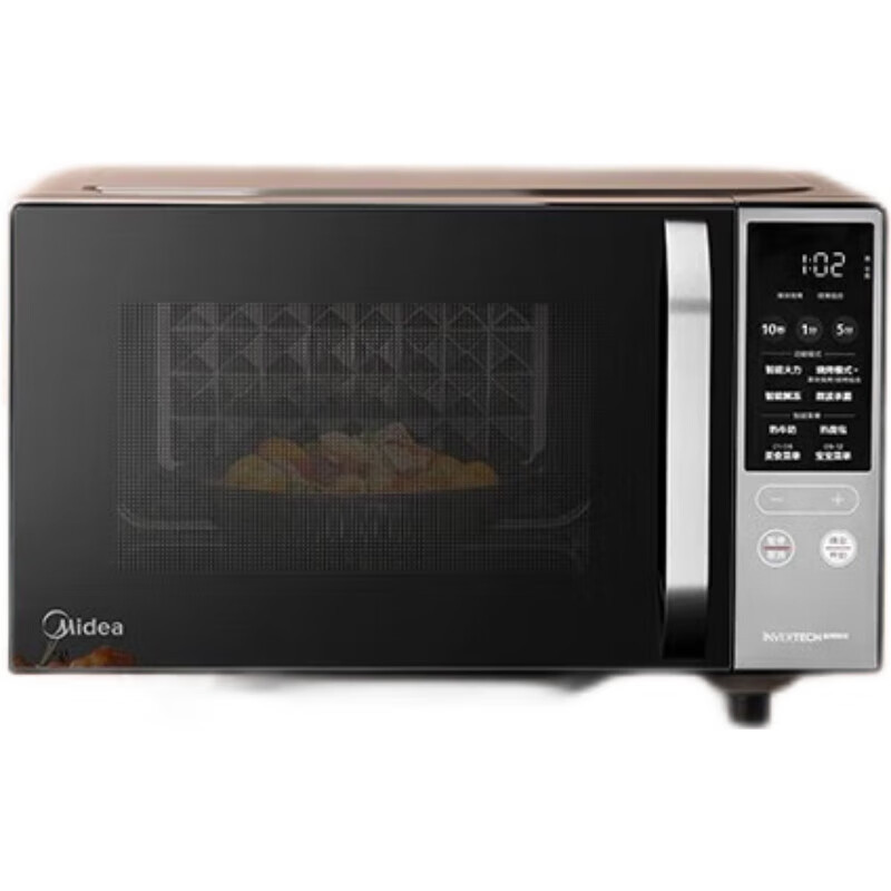 Midea 美的 家用变频微波炉烤箱一体机20升小型平板加热 一级能效 智能菜单多功能光波炉 PC20M4