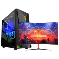 世纪之星 i7级六核E5 2620/AMD Radein游戏独显/8G内存/256G固态+500G机械盘 家用办公商务 游戏电脑 台式机 组装电脑 台式电脑 电脑主机+27英寸全套