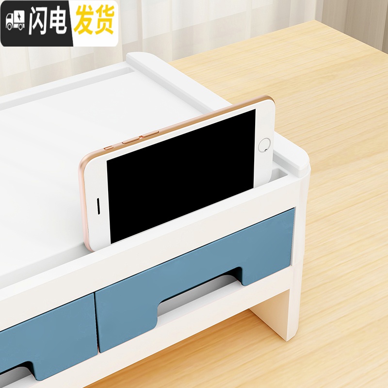 三维工匠护颈电脑显示器屏幕增高架子底座办公桌台式笔记本桌面收纳盒置物高清大图