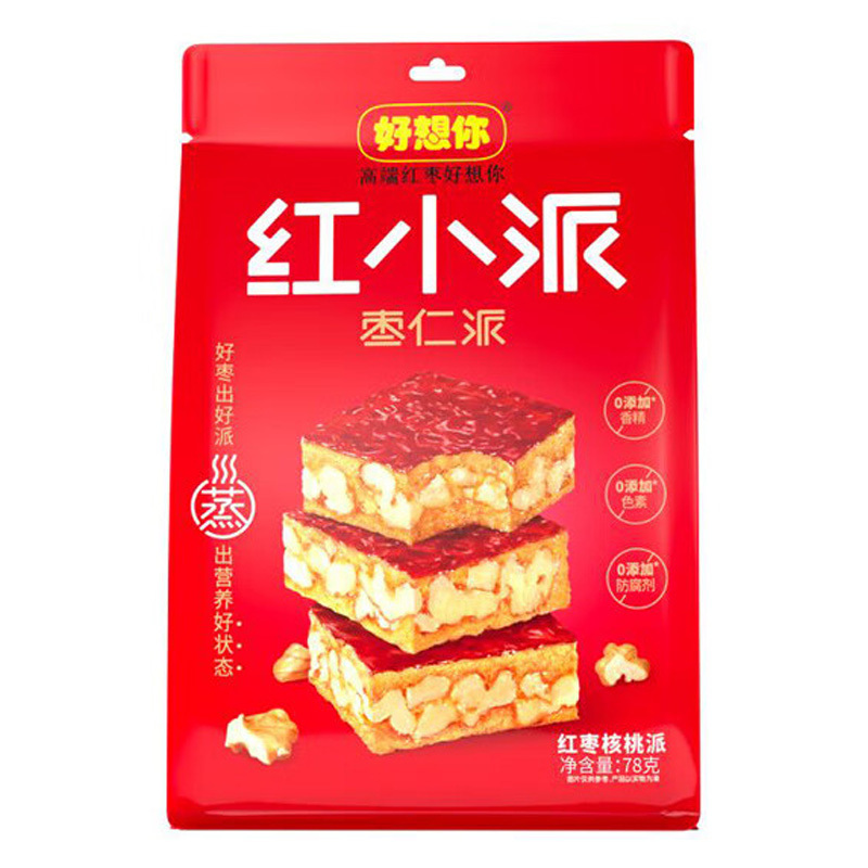 好想你枣制品新疆特产甜糯水润厚实饱满红小派枣夹核桃78g*3袋