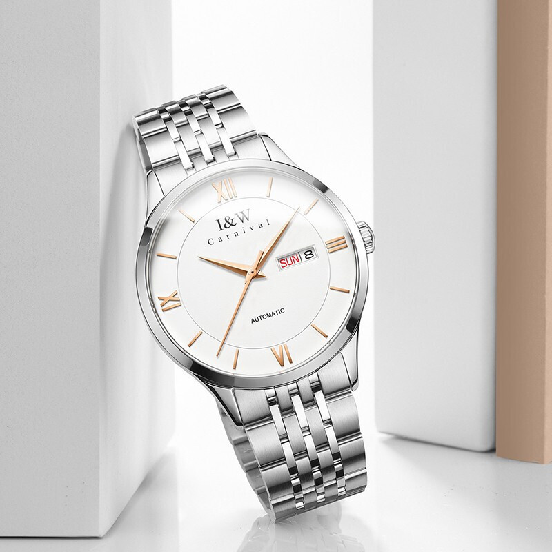 瑞士爱沃驰iwcarnival手表全自动机械表男表复古进口机芯防水商务腕表