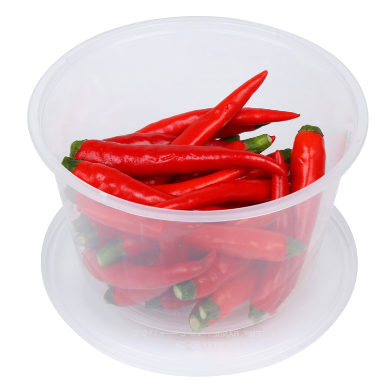 美丽雅maryya 圆形带盖一次性保鲜盒 打包盒餐盒550ml*15套 国产一次性碗透明一次性使用高清大图