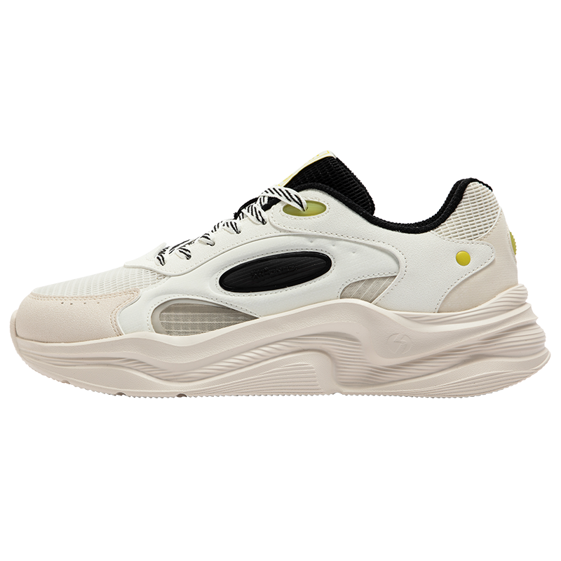 云舒5丨361°运动鞋男轻便厚底网面透气休闲老爹鞋鞋子男鞋 羽毛白/曜石黑 43码