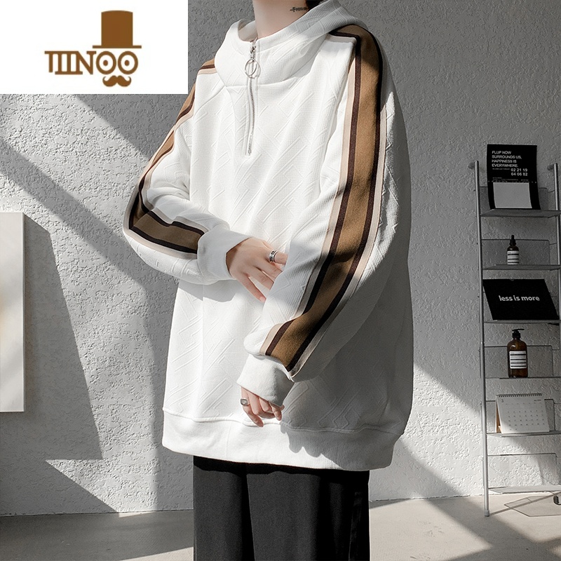 YANXU半拉链卫衣男潮牌美式复古外套宽松痞帅运动正肩港味chic大X高清大图