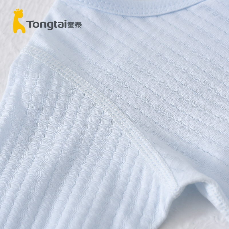 童泰(TONGTAI)夏季款3-18月婴幼儿男女宝宝衣服纯棉轻薄短袖家居袍对开睡袍儿童家居袍/睡袍