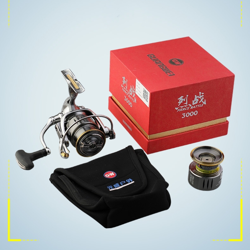 正品光威纺车轮烈战双线杯筏钓轮路亚矶钓海钓浅线杯海钓渔轮路亚金属鱼轮 烈战2500（一深一浅双线杯）