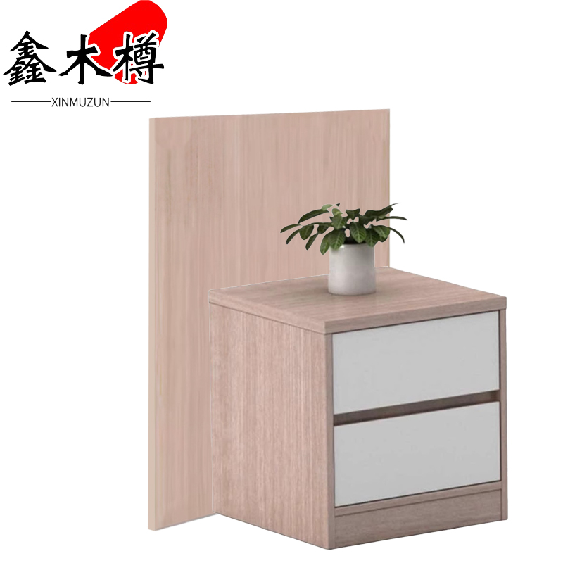 鑫木樽床头柜+背板50cm套高清大图