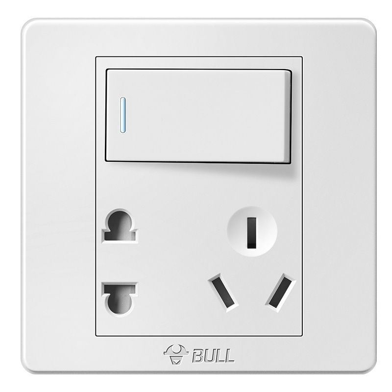 白板公牛开关插座家用插座面板多孔usb五孔插座86型暗装面板