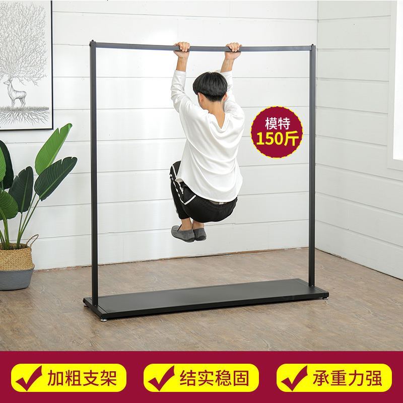 锦北 衣架落地卧室挂衣架衣帽架欧式简易多功能挂衣服架子家用置物架 黑色[长100*高160]
