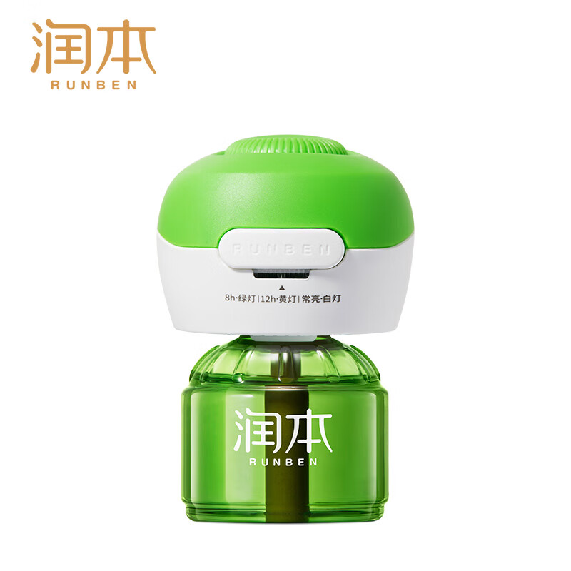 润本经典电热驱蚊小绿瓶1器1瓶45ml定时款(无盒子)
