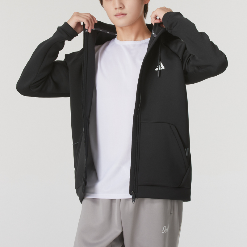 Adidas阿迪达斯男装新款运动服针织连帽夹克外套IX5706 ZP