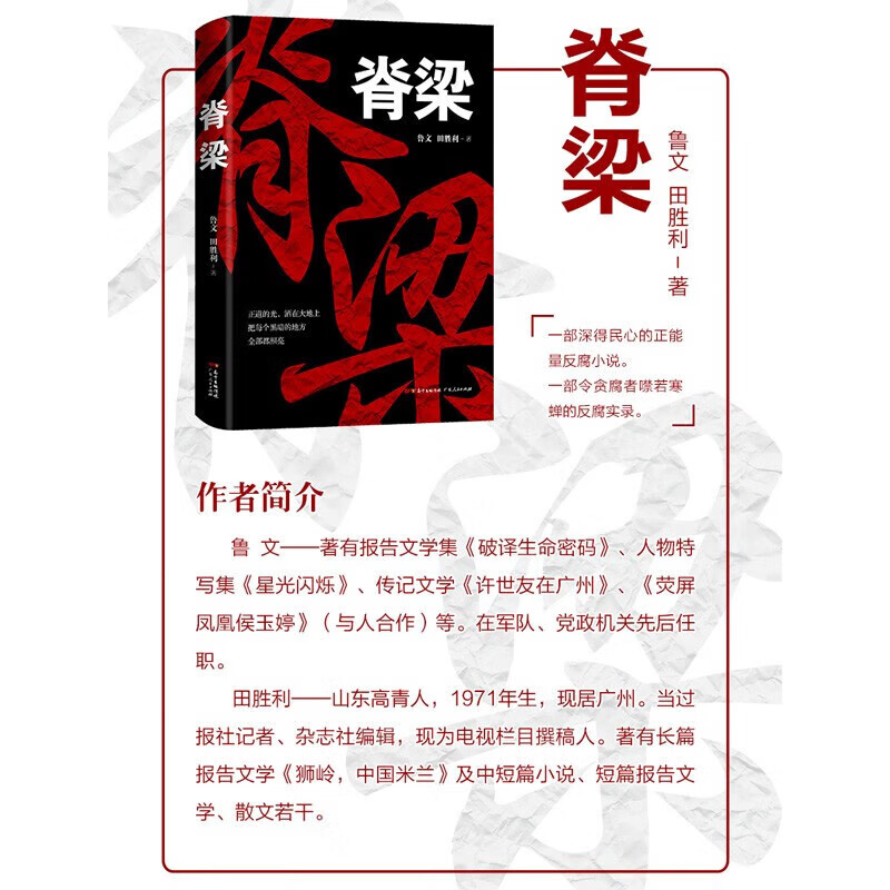 脊梁 [正版] 脊梁小说 鲁文田胜利 正能量反腐纪实文学官场小说书排行榜 完整版无删减 刑侦犯罪悬疑电视剧脊梁书高清大图