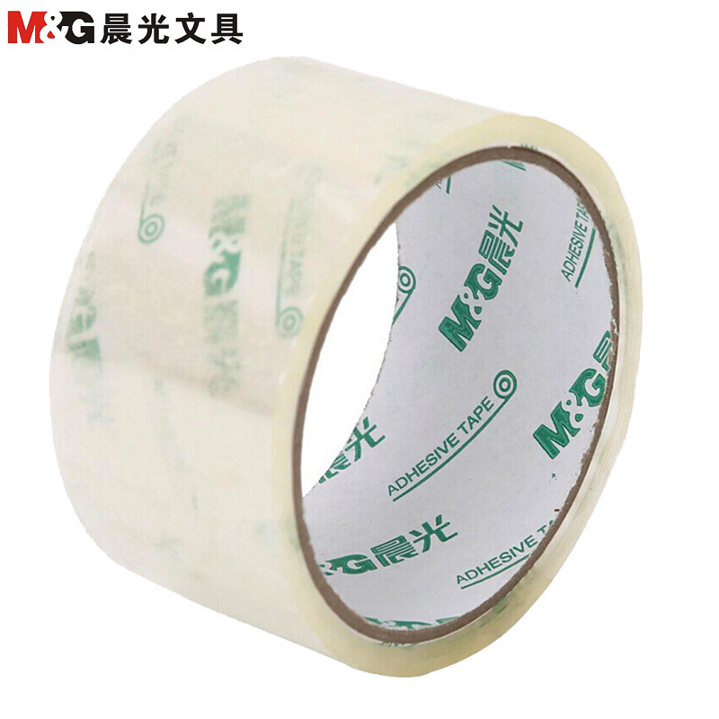 晨光 48mm透明封箱胶带米黄色胶带粘性好 普透胶带48mm*27米 AJD97326 6卷/筒