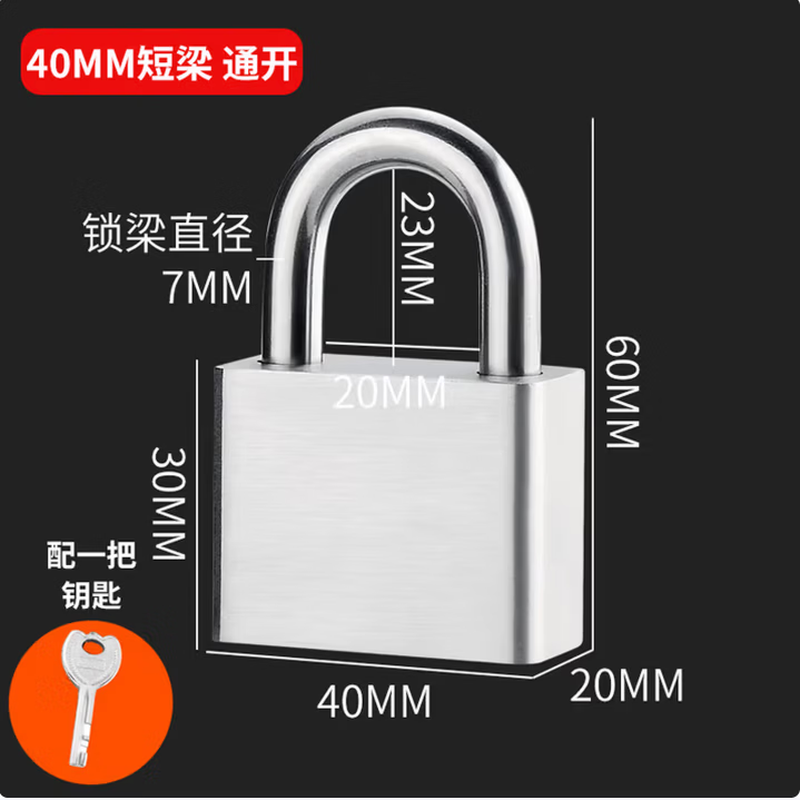 SPZC BXG40MM 40mm*20mm 不锈钢叶片挂锁(计价单位:个)高清大图