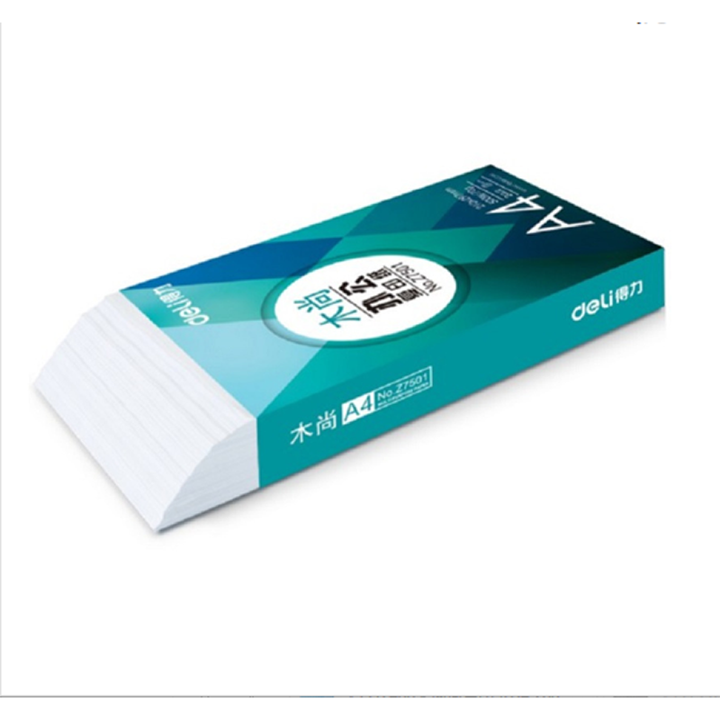 得力A4纸打印复印纸80g单包500张一包办公用品a4打印白纸草稿纸学生用A4纸打印复印纸一包a4纸学生