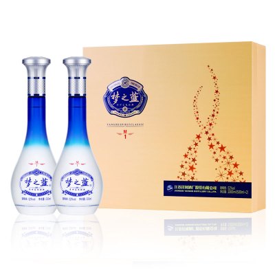 568.15元包邮 洋河 梦之蓝M1 52度 500ml*2瓶礼盒装