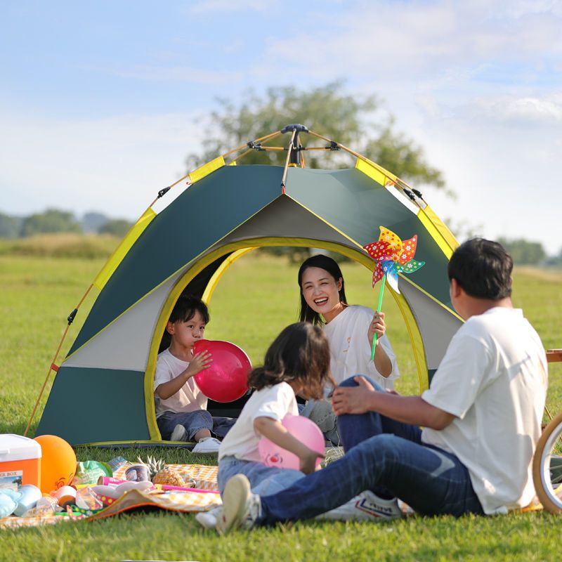 帐篷户外野营加厚装备全套自动野外露营野餐防暴雨轻便沙滩郊游视频
