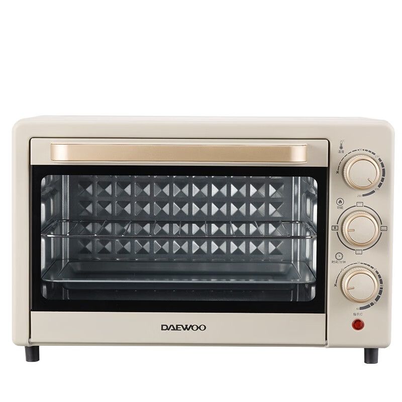 大宇(DAEWOO)电烤箱家用小型烤箱多功能全自动迷你烘焙机大容量DY-KX1801 榛果棕 20L