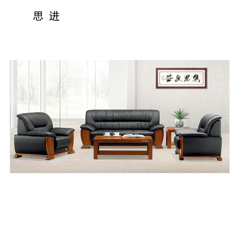 思进 三人位二层黑真皮沙发 3S:2020W*810D*880H SJ5005H（单位：张）