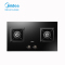 美的(Midea)燃气灶双灶Q310-M家用液化气灶煤气灶双灶5.0kW大火力大开孔大底壳灶具大面板猛火灶台液化气