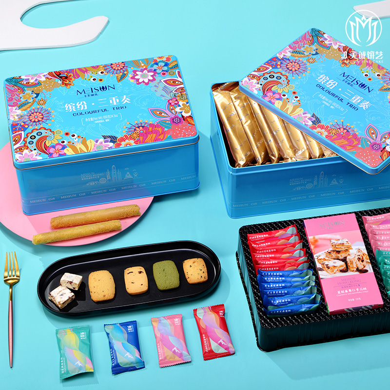 香港美诚礼缤纷·三重奏礼盒690g伴手礼 中秋节传统糕点团购礼品高档礼盒零食高清大图