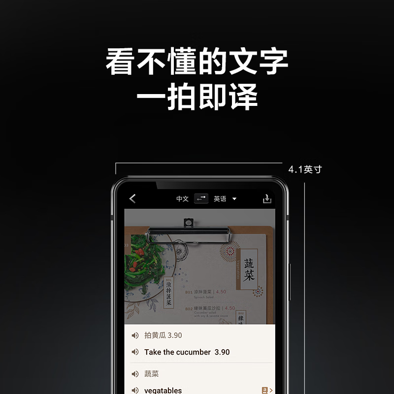 科大讯飞(iFLYTEK)AIT-P10T 双屏翻译机 多语种离线翻译器 商务黑