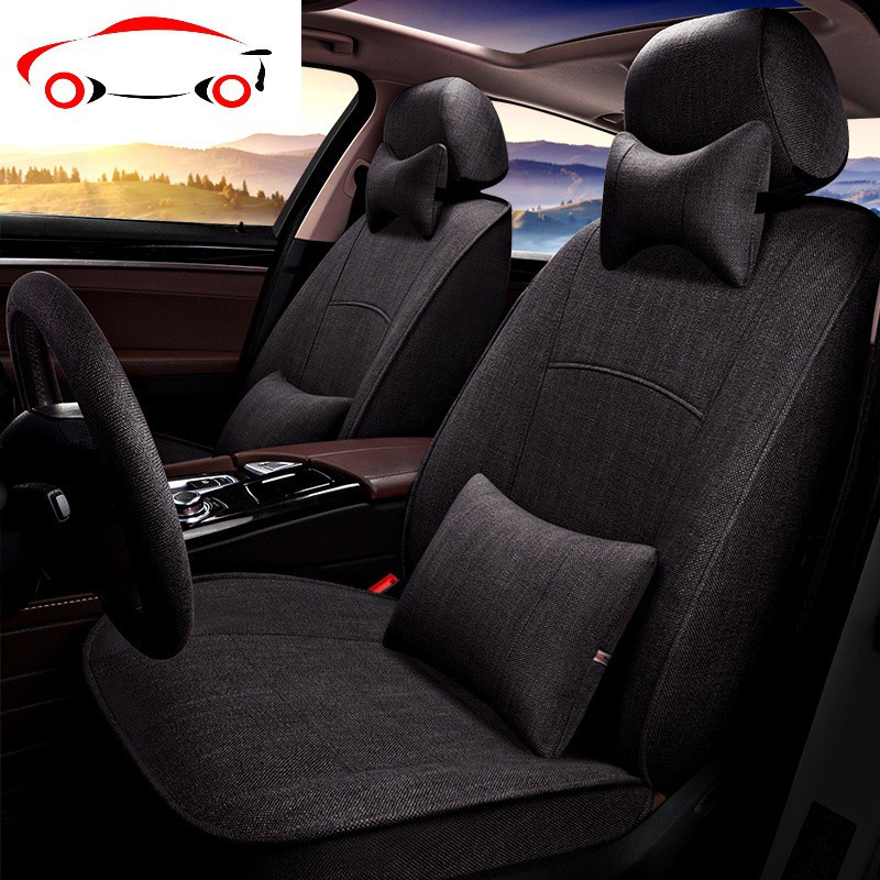 丰田普拉多霸道亚麻汽车座套rav4荣放凯美瑞汉兰达四季全包布坐垫jing