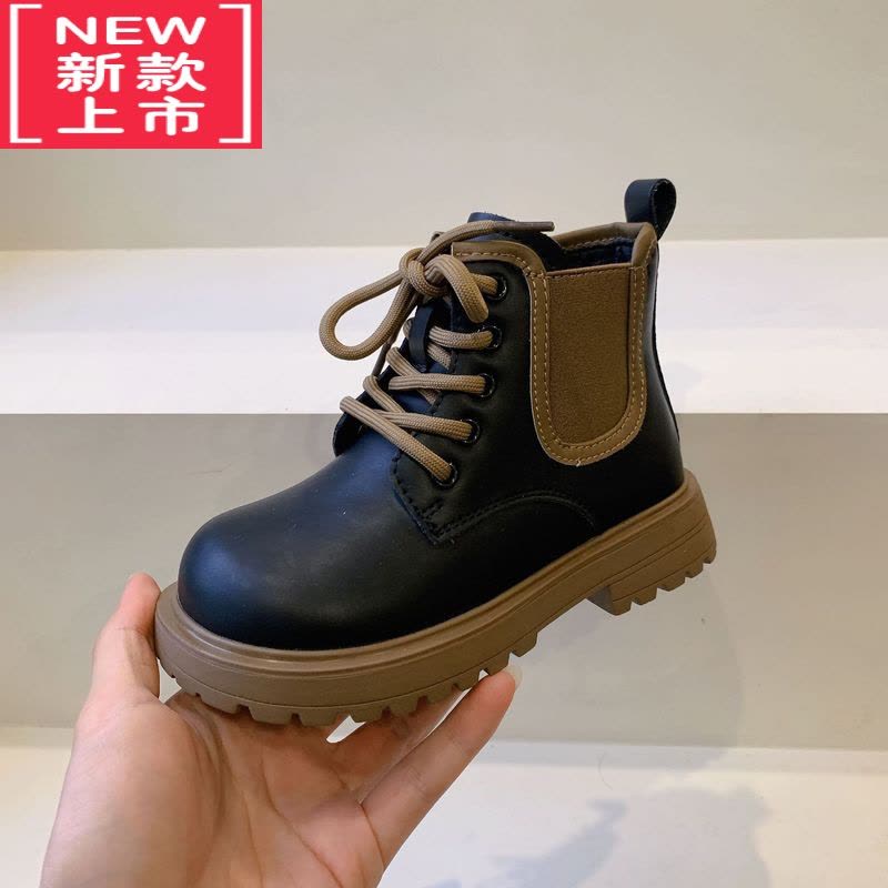 可莉允儿童马丁靴男2022秋冬新款英伦风女童靴子男童宝宝短靴单靴潮图片