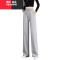 YIBUSHENG灰色运动裤女直筒高腰宽松大码学生阔腿卫裤春薄款休闲裤长裤子