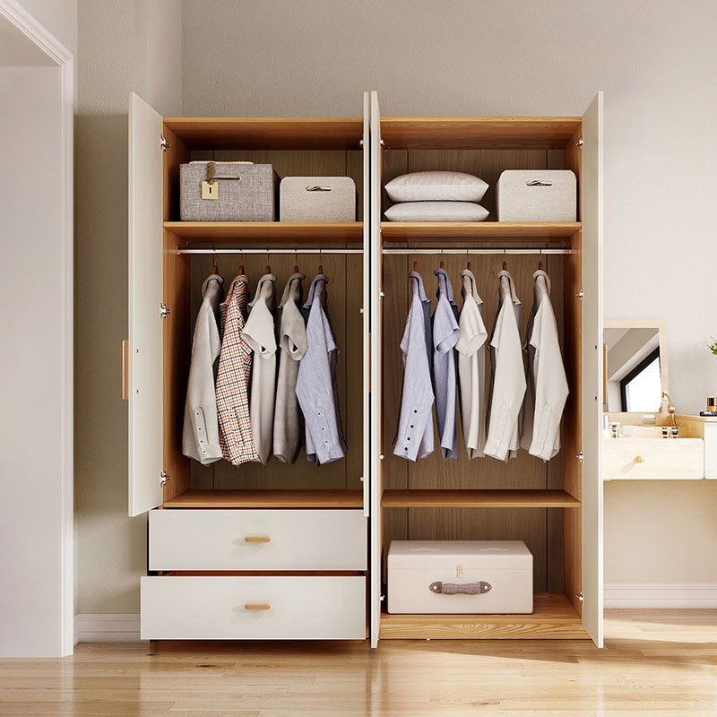 林氏家居家用卧室主卧双开门衣柜现代简约开门储物柜子北欧家具jc24d