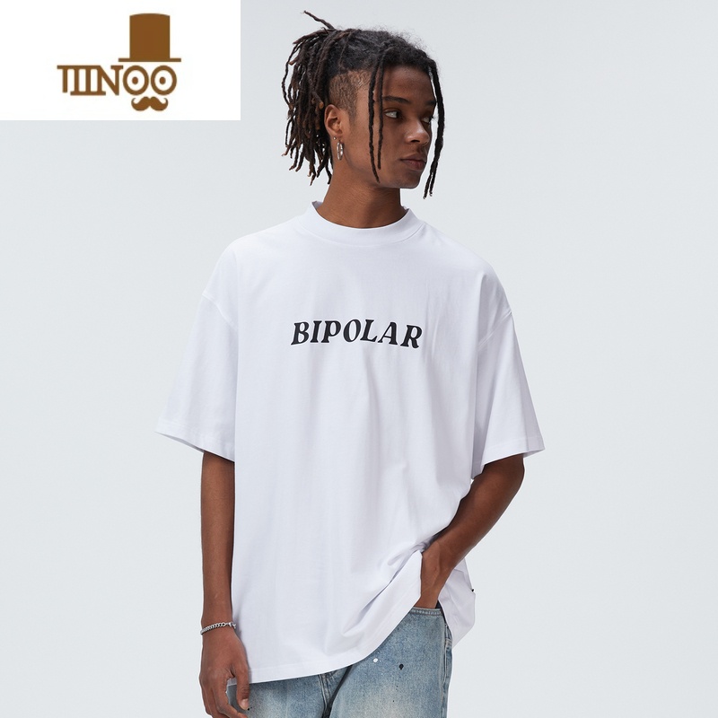 YANXU新LOGO胶印T恤美式高街复古国潮牌流行情侣短袖男款高清大图