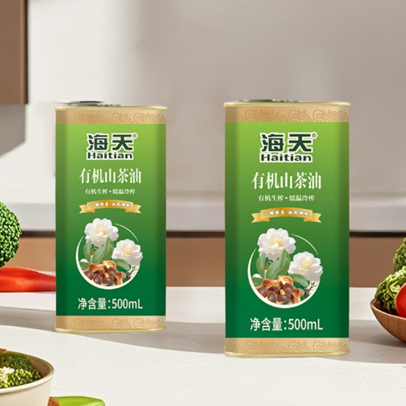 海天山茶油二件套1L长效锁鲜不易氧化大容量有机高营养铁罐高清大图