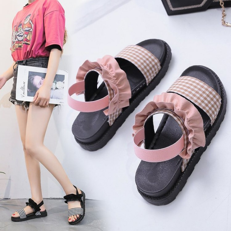 枫述女童大码凉鞋2021新款时尚韩版公主鞋女中大童学生平底沙滩鞋