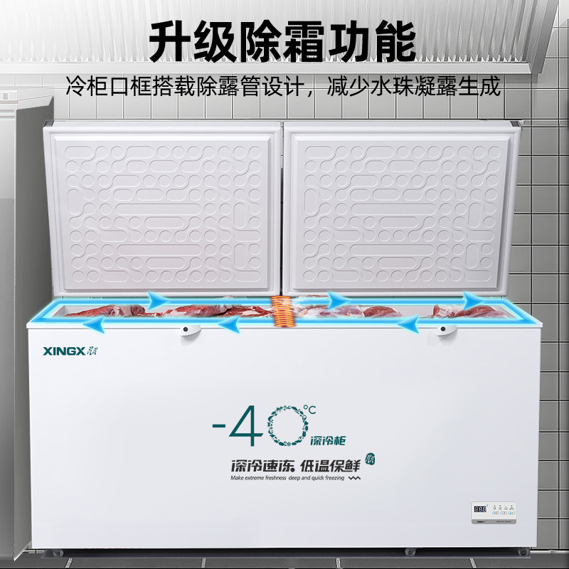 星星(XINGX)BD/BC-518GS超低温厨房商用保鲜设备卧式冷柜单温冷藏冷冻转换柜家用大容量深冷速冻柜铜管制冷