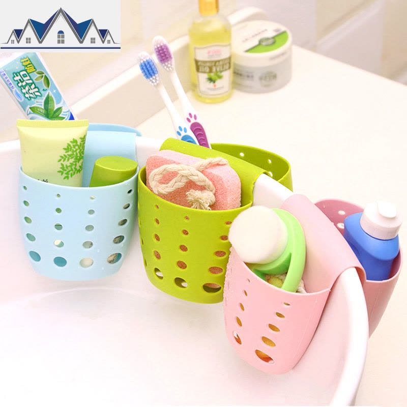 水沥水篮塑料水池水龙头上挂篮可挂式挂袋厨房收纳小用品置物架 三维工匠图片