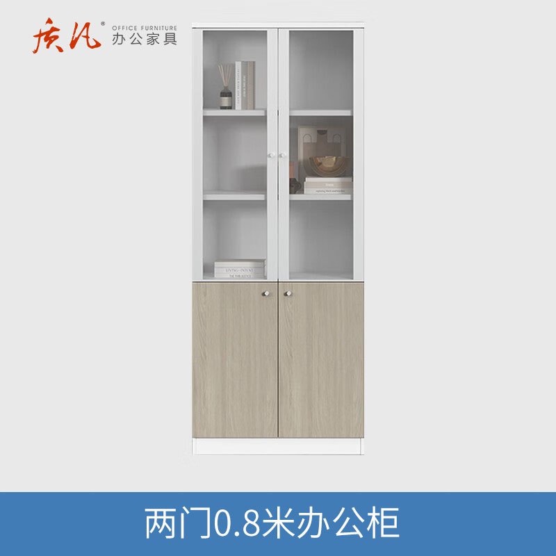 质凡现代简约办公对开门资料储物柜