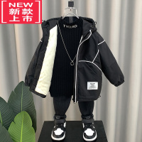 可莉允男童加绒外套冬季2022新款加厚夹棉衣儿童秋冬装冲锋衣派克服休闲棉服