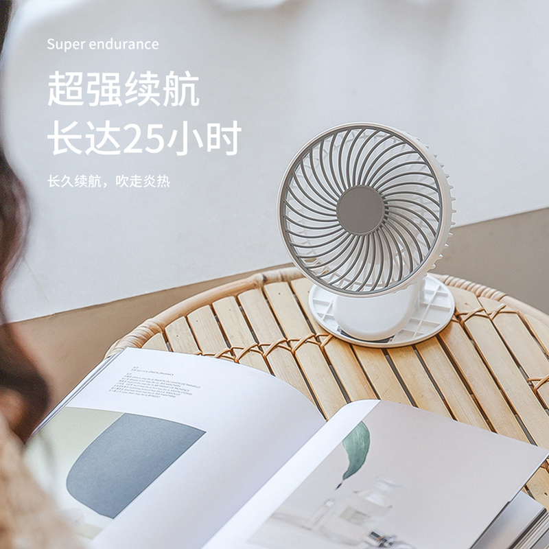 羿彩 (YECAI) 多功能小型办公宿舍床头车载USB小风扇台式壁挂式可充电迷你台夹扇电风扇