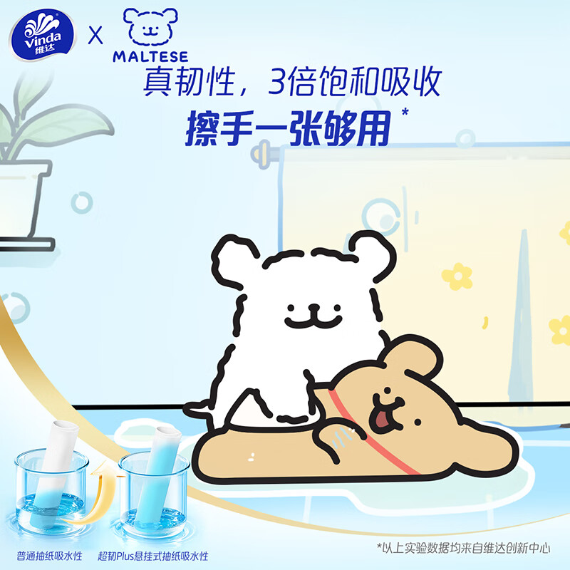 维达(Vinda)抽纸 超韧Plus挂抽3层280抽*4提M码 线条小狗 悬挂式纸巾 整箱高清大图