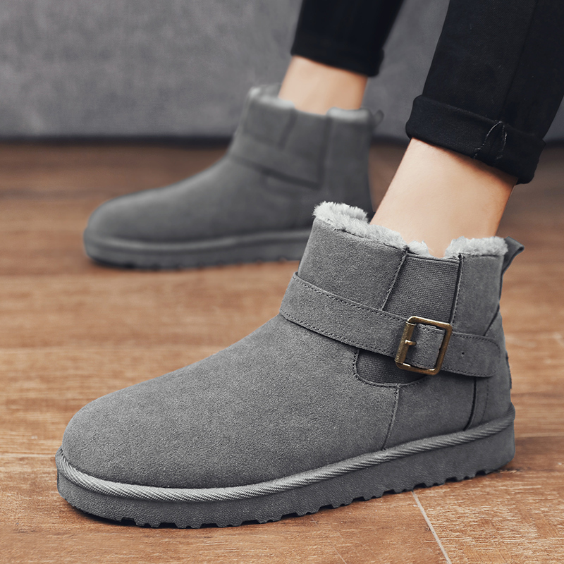 冬季雪地靴男加绒加厚保暖东北户外穿的温暖棉鞋时尚百搭男士棉靴