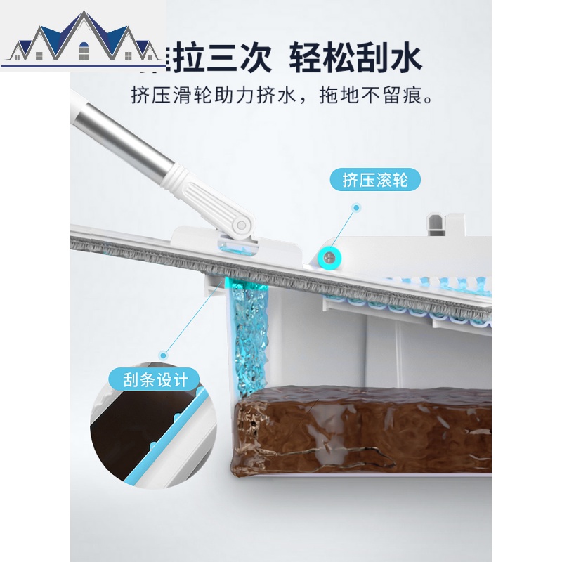 刮刮乐懒人平板拖把2019新款家用网红拖布免手洗一拖木地板净地拖 三维工匠高清大图