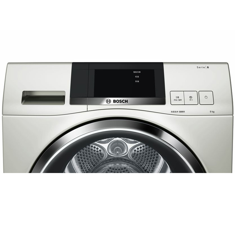 博世(BOSCH) WTU879H90W公斤干衣机家用烘干机 热泵烘干 除菌烘婴幼烘 智能家居互联 大尺寸触摸屏高清大图